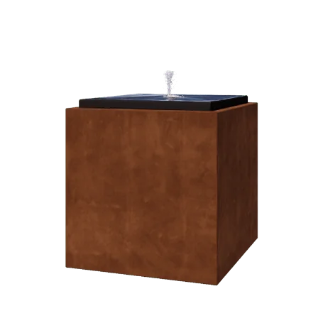 Cortenstahl Wassertisch - Orin - 80 x 80 x 80 cm - Ohne LED-Beleuchtung