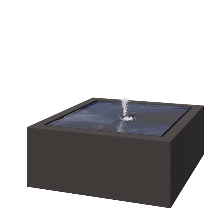 Wassertisch aus Aluminium - Lyra - 100 x 100 x 40 cm - Andere RAL farbe - Mit LED-Beleuchtung