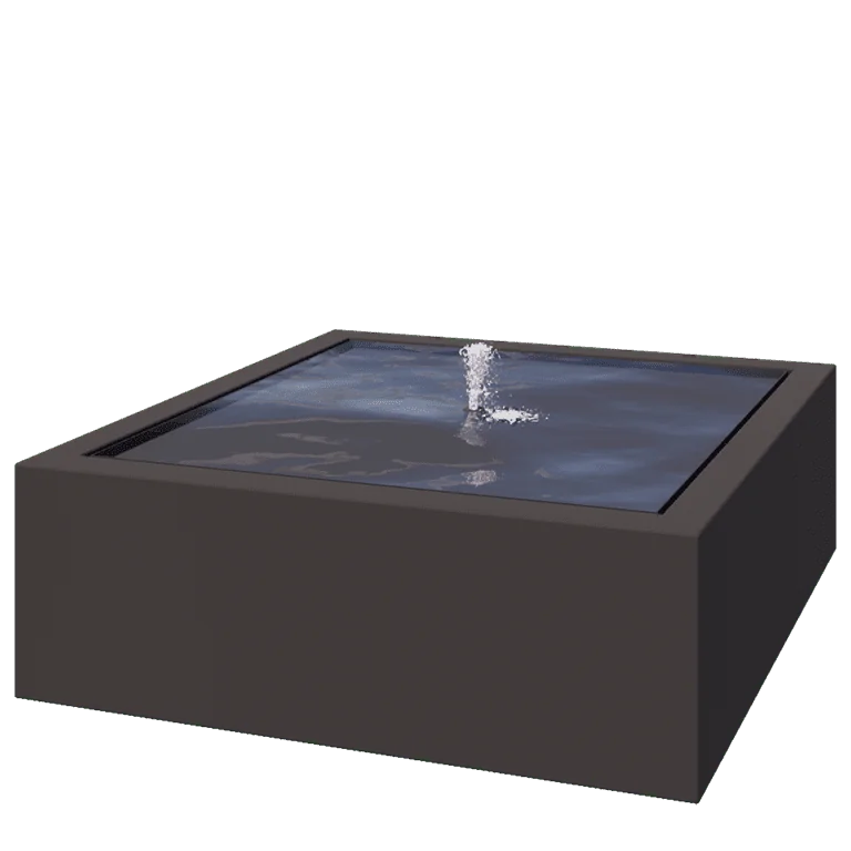 Wassertisch aus Aluminium - Lyra - 120 x 120 x 40 cm - RAL7016 matte (anthrazitgrau) - Mit LED-Beleuchtung