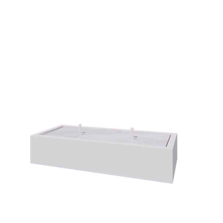 Wassertisch aus Aluminium - Lyra - 200 x 80 x 40 cm - RAL9010 matte (weiß) - Mit LED-Beleuchtung