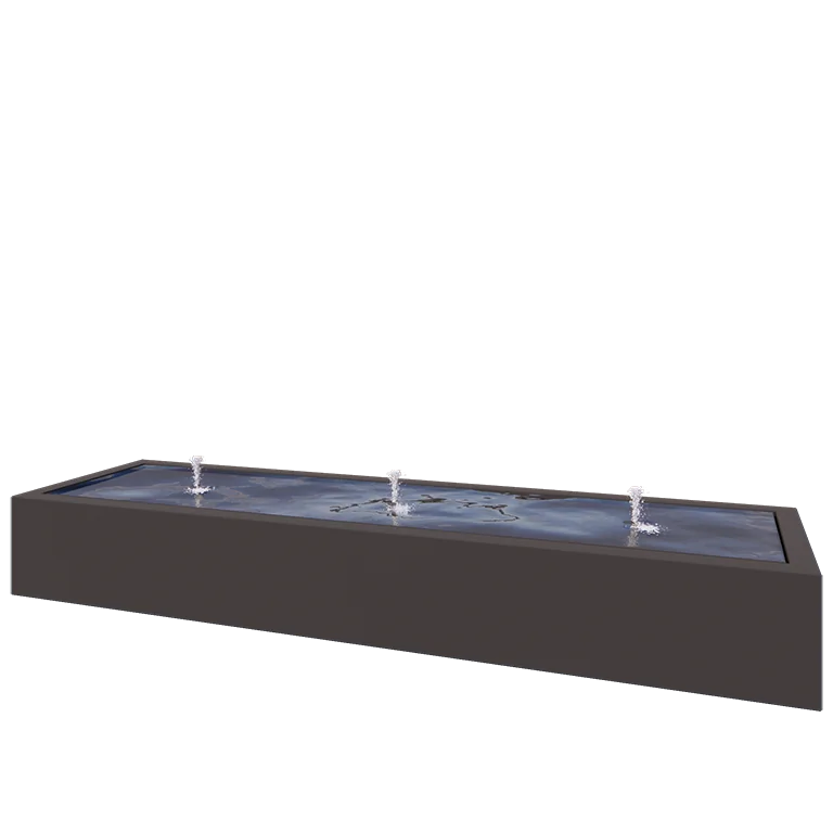 Wassertisch aus Aluminium - Lyra - 300 x 80 x 40 cm - RAL7016 matte (anthrazitgrau) - Mit LED-Beleuchtung