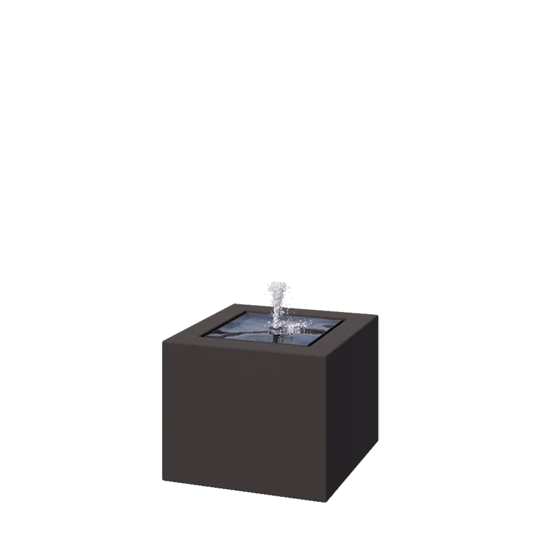Wassertisch aus Aluminium - Lyra - 50 x 50 x 40 cm - RAL7016 matte (anthrazitgrau) - Mit LED-Beleuchtung